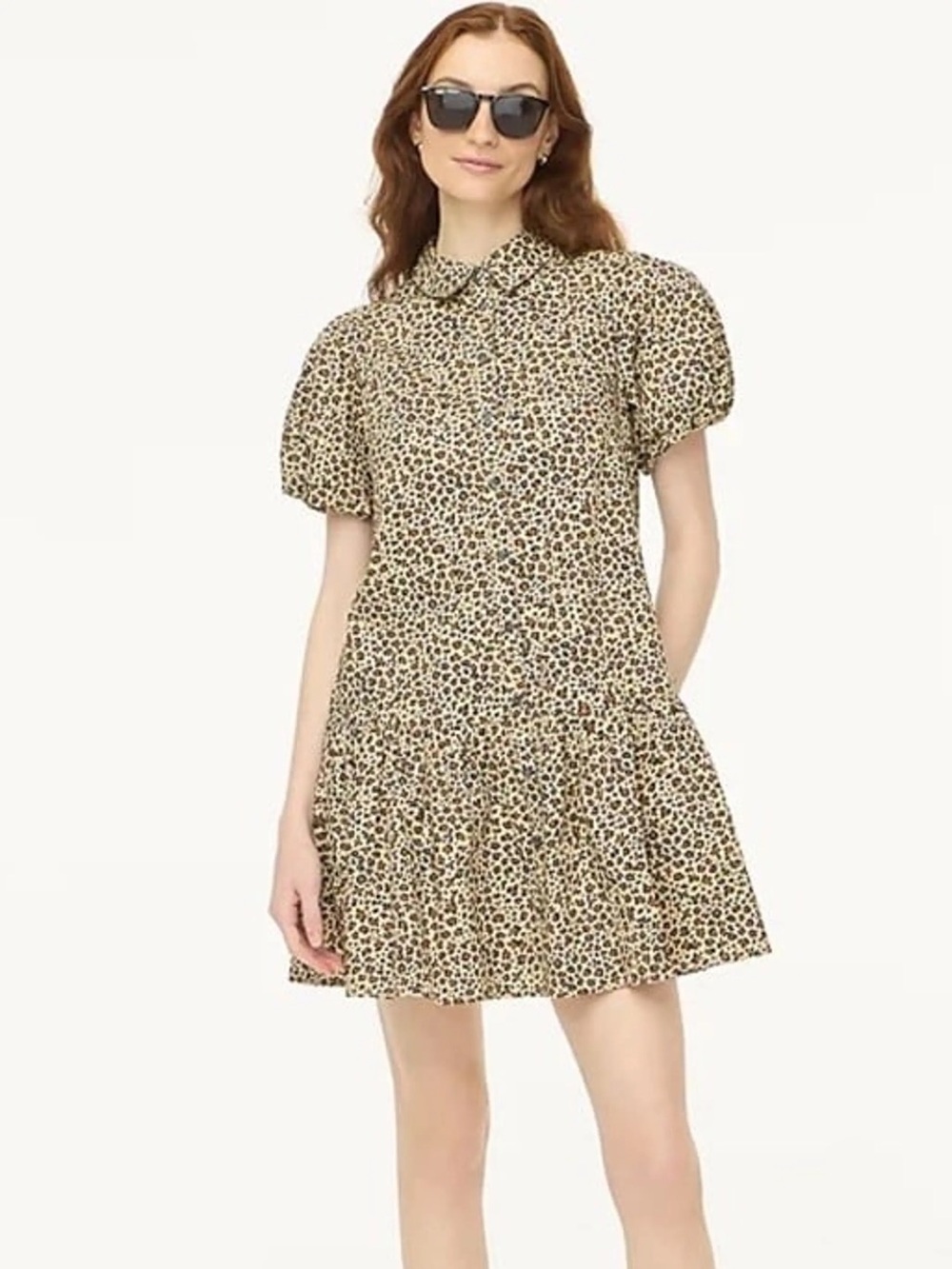 J Crew cotton drop waist puff sleeve dress